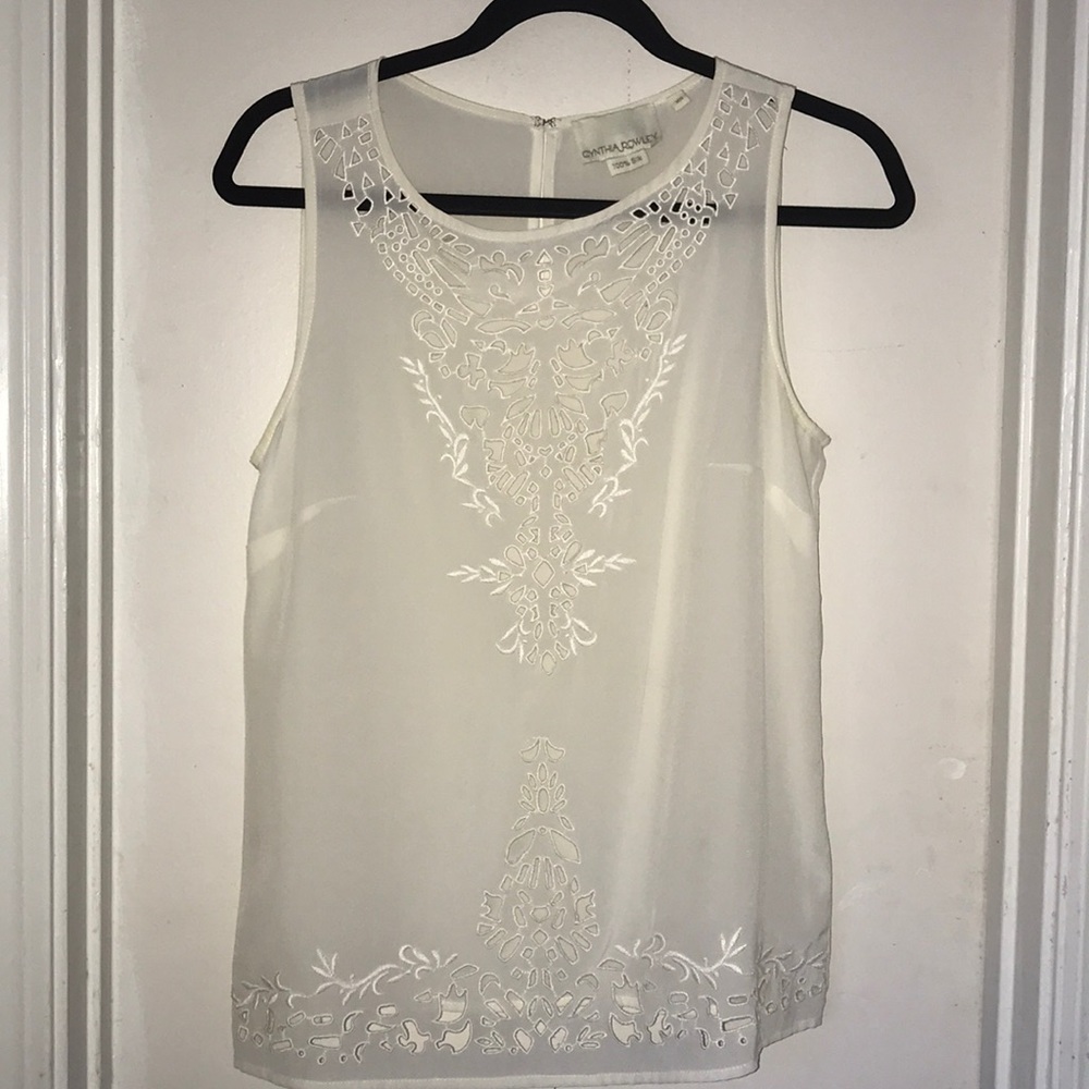 Cynthia Rowley Cut Out Silk Blouse BRAND NEW